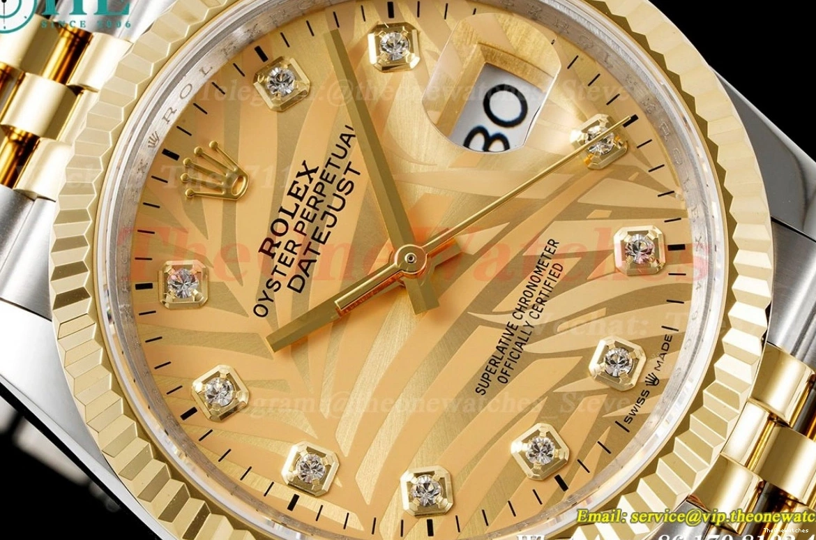 36mm YG Datejust VR3235 126233 Jub V2 Gold SS Textured JDF 0107